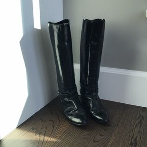 Black leather boots